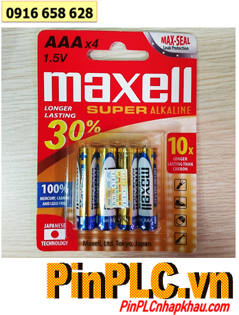 Maxell LR03(GD)4B, Pin đũa AAA 1.5v super alkaline Maxell LR03(GD)4B - MẪU MỚI /Loại vỉ 4viên